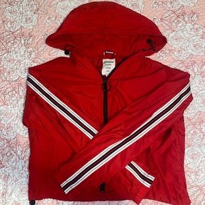 Red bomber like jacket with pockets! From Garage worn a couple times.